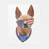 Chihuahua Dog USA Unabhängigkeit 4. Juli Fleecedecke (Vorderseite)