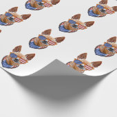 Chihuahua Dog USA Unabhängigkeit 4. Juli Geschenkpapier (Ecke)