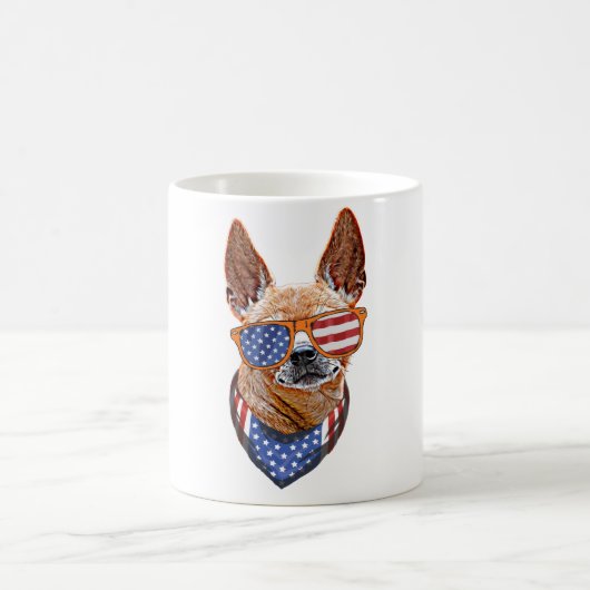 Chihuahua Dog USA Unabhängigkeit 4. Juli Kaffeetasse (Mittel)