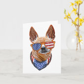 Chihuahua Dog USA Unabhängigkeit 4. Juli Karte (Gelbe Blume)