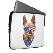 Chihuahua Dog USA Unabhängigkeit 4. Juli Laptopschutzhülle (Vorne Rechts)