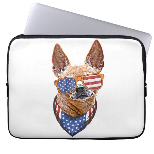 Chihuahua Dog USA Unabhängigkeit 4. Juli Laptopschutzhülle (Vorderseite)