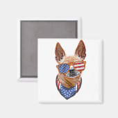 Chihuahua Dog USA Unabhängigkeit 4. Juli Magnet (Vorderseite/Rückseite)