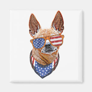 Chihuahua Dog USA Unabhängigkeit 4. Juli Magnet