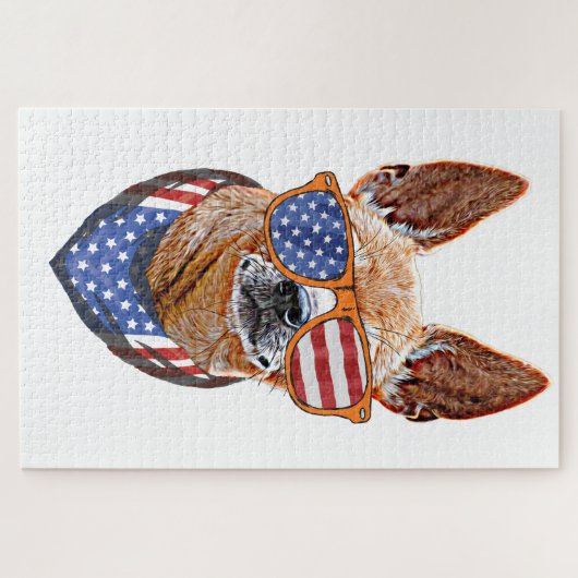Chihuahua Dog USA Unabhängigkeit 4. Juli Puzzle (Horizontal)