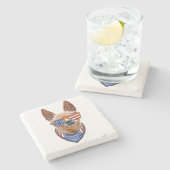 Chihuahua Dog USA Unabhängigkeit 4. Juli Steinuntersetzer (Seitenansicht)