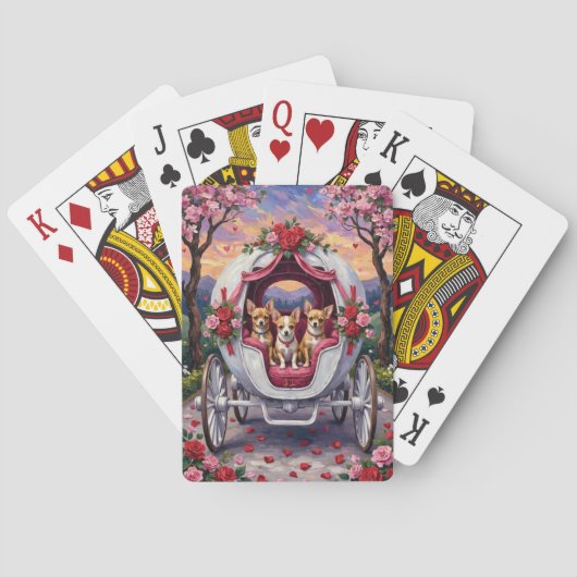 Chihuahua Dog Valentine's Day Spielkarten (Rückseite)