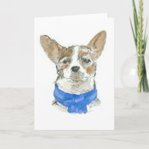 Chihuahua Dog Watercolor GREETINGCARD, leer Karte