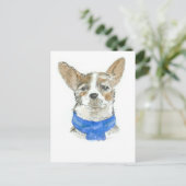 Chihuahua Dog Watercolor Postcard Postkarte (Stehend Vorderseite)
