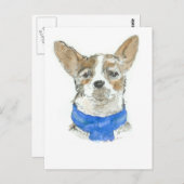 Chihuahua Dog Watercolor Postcard Postkarte (Vorne/Hinten)