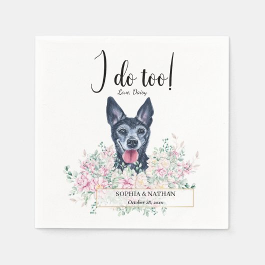 Chihuahua Dog Wedding Cocktail Napkins Serviette (Vorderseite)