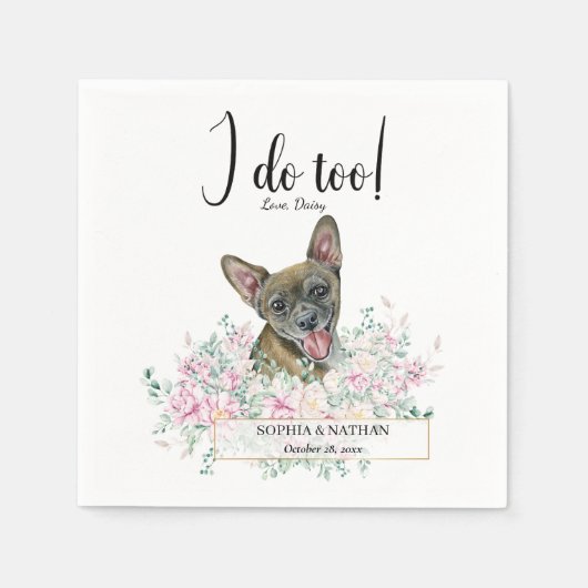 Chihuahua Dog Wedding Cocktail Napkins Serviette (Vorderseite)
