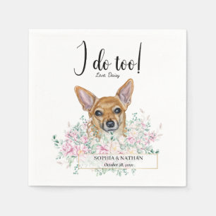 Chihuahua Dog Wedding Cocktail Napkins Serviette