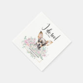 Chihuahua Dog Wedding Cocktail Napkins Serviette (Ecke)
