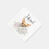 Chihuahua Dog Wedding Cocktail Napkins Serviette (Ecke)
