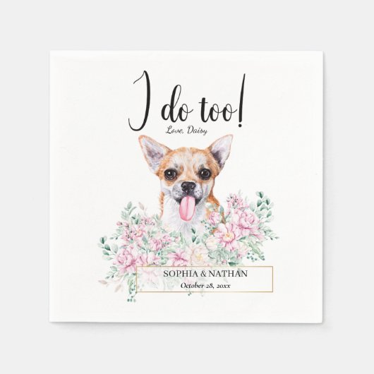 Chihuahua Dog Wedding Cocktail Napkins Serviette (Vorderseite)