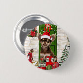 Chihuahua Dog Weihnachten Button (Vorne & Hinten)
