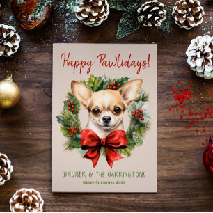 Chihuahua Dog Weihnachten Happy Pawlidays Howliday