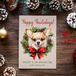 Chihuahua Dog Weihnachten Happy Pawlidays Howliday