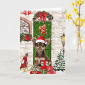 Chihuahua Dog Weihnachten Karte (Gelbe Blume)