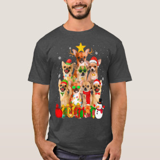 Chihuahua Dog Weihnachtsbaum Lichter Funny Xmas Pa T-Shirt
