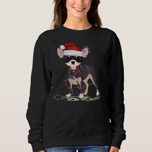 Chihuahua Dog Weihnachtsdekor Xmas Pajamas Sweatshirt (Vorderseite)