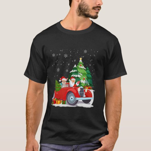 Chihuahua Dog Weihnachtsmannmütze Weihnachtslieder T-Shirt (Vorderseite)