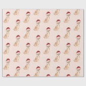 Chihuahua Dog Weihnachtszeit-Weihnachtsmannmütze Geschenkpapier (Flach)