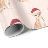 Chihuahua Dog Weihnachtszeit-Weihnachtsmannmütze Geschenkpapier (Rolleneckpunkt)