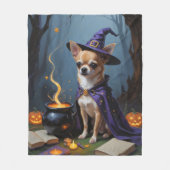 Chihuahua Dog Whimsical Halloween Malerei Fleecedecke (Vorderseite)