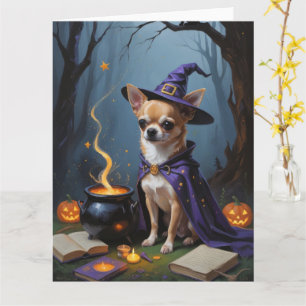 Chihuahua Dog Whimsical Halloween Malerei Karte