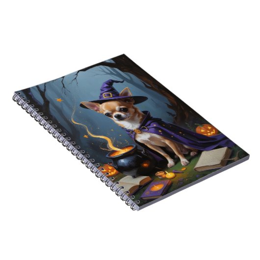 Chihuahua Dog Whimsical Halloween Malerei Notizblock (Rechte Seite)