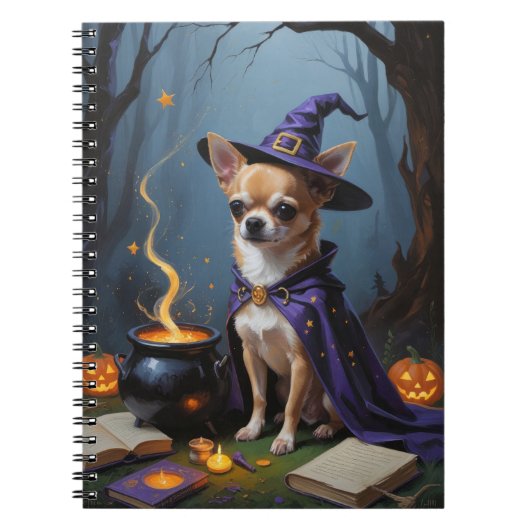Chihuahua Dog Whimsical Halloween Malerei Notizblock (Vorderseite)