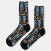 Chihuahua Dog Whimsical Halloween Malerei Socken (Linkes Detail)