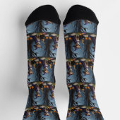 Chihuahua Dog Whimsical Halloween Malerei Socken (Oben)