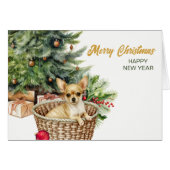 Chihuahua Dog Wicker Basket Weihnachten (Vorderseite (Horizontal))
