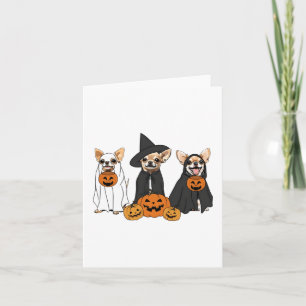 Chihuahua Dogs Lovers Ghost Witch Mummy Halloween Karte