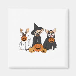 Chihuahua Dogs Lovers Ghost Witch Mummy Halloween Magnet