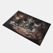 Chihuahua Dogs Poker Art Fußmatte (Schrägansicht)