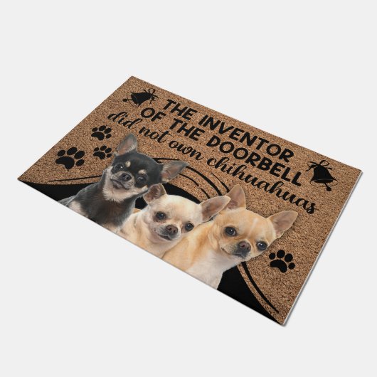 Chihuahua Doormat, Chihuahua Lover Begrüßungsmatte Fußmatte (Schrägansicht)