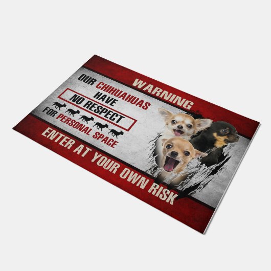 Chihuahua Doormat, Chihuahua Lover Begrüßungsmatte Fußmatte (Schrägansicht)