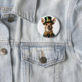 Chihuahua Dressed Leprechaun St Patrick's Day Button (Beispiel)