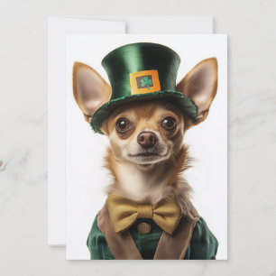 Chihuahua Dressed Leprechaun St Patrick's Day Einladung