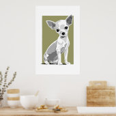 Chihuahua-Druck mit Hintergrund Poster (Küche)