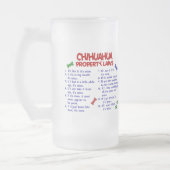 CHIHUAHUA Eigentums-Gesetze 2 Mattglas Bierglas (Links)