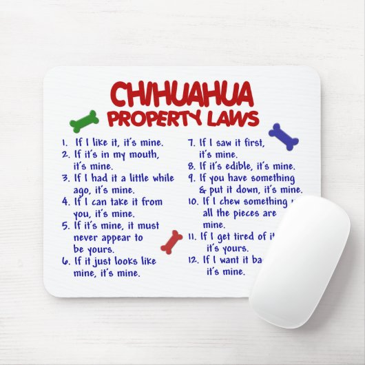 CHIHUAHUA Eigentums-Gesetze 2 Mousepad (Mit Mouse)
