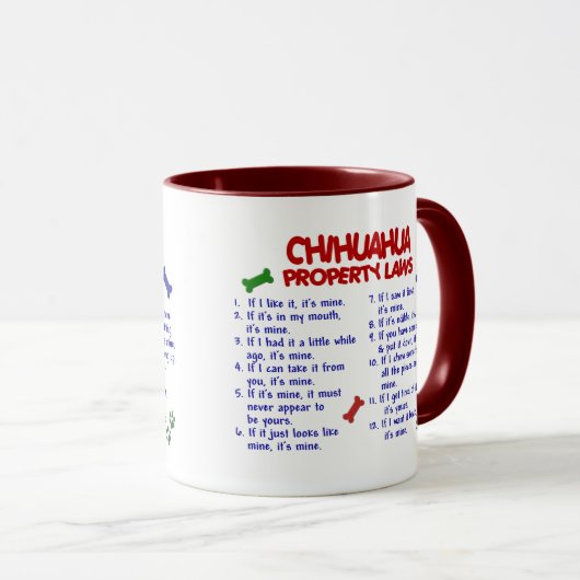 CHIHUAHUA Eigentums-Gesetze 2 Tasse (VorderseiteRechts)