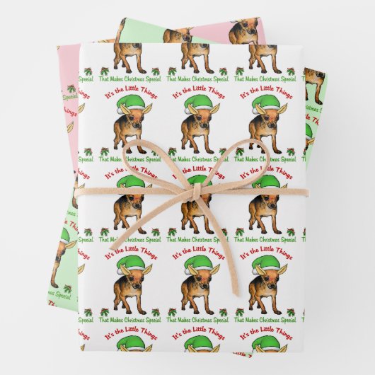 Chihuahua Elf Weihnachten Geschenkpapier Set (Beispiel)