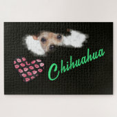 Chihuahua Eyes mit kurzer Haarfarbe Puzzle (Horizontal)