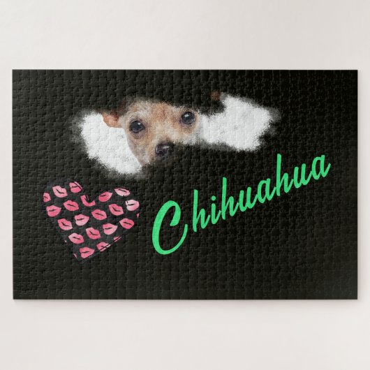 Chihuahua Eyes mit kurzer Haarfarbe Puzzle (Horizontal)